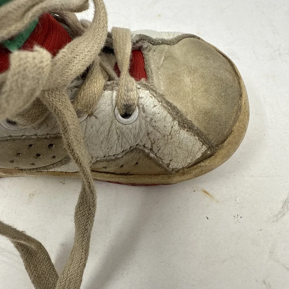 Vintage 1991 Nike Baby Air Jordan Shoes Red White Size 4